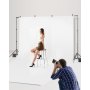 VEVOR Supporto per Fondale Fotografico Regolabile, Tessuto per Fondale 198 x 300 cm Supporto per Fondale Portatile con 5 Aste, Supporto per Schermo per Fotografia di Prodotto Fotografia in Studio