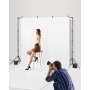 VEVOR Supporto per Fondale Fotografico Regolabile 213 x 300 cm con Pali Nero