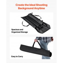 VEVOR Supporto per Fondale Fotografico Regolabile, Tessuto per Fondale 213 x 300 cm Supporto per Fondale Portatile con Pali, Supporto per Schermo per Fotografia di Prodotto Fotografia in Studio