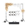 VEVOR Supporto per Fondale Fotografico Regolabile, Tessuto per Fondale 260 x 300 cm Supporto per Fondale Portatile con 2 Treppiedi, Supporto per Schermo per Fotografia di Prodotto Fotografia in Studio