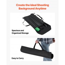 VEVOR Supporto per Fondale Fotografico Regolabile, Tessuto per Fondale 154 x 198 cm Supporto per Fondale Portatile con 1 Treppiede, Supporto per Schermo per Fotografia di Prodotto Fotografia in Studio