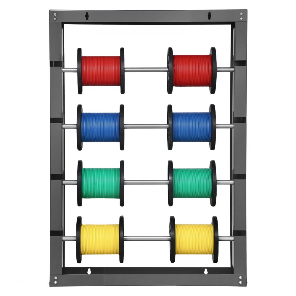 VEVOR Supporto per Bobine di Filo 4 Bracci Regolabili, Supporto a Parete in Acciaio Laminato Bobine Multiple, Organizzatore di Cavi, Distributore di Filo Capacità 68 kg, Uso Elettrico Industriale