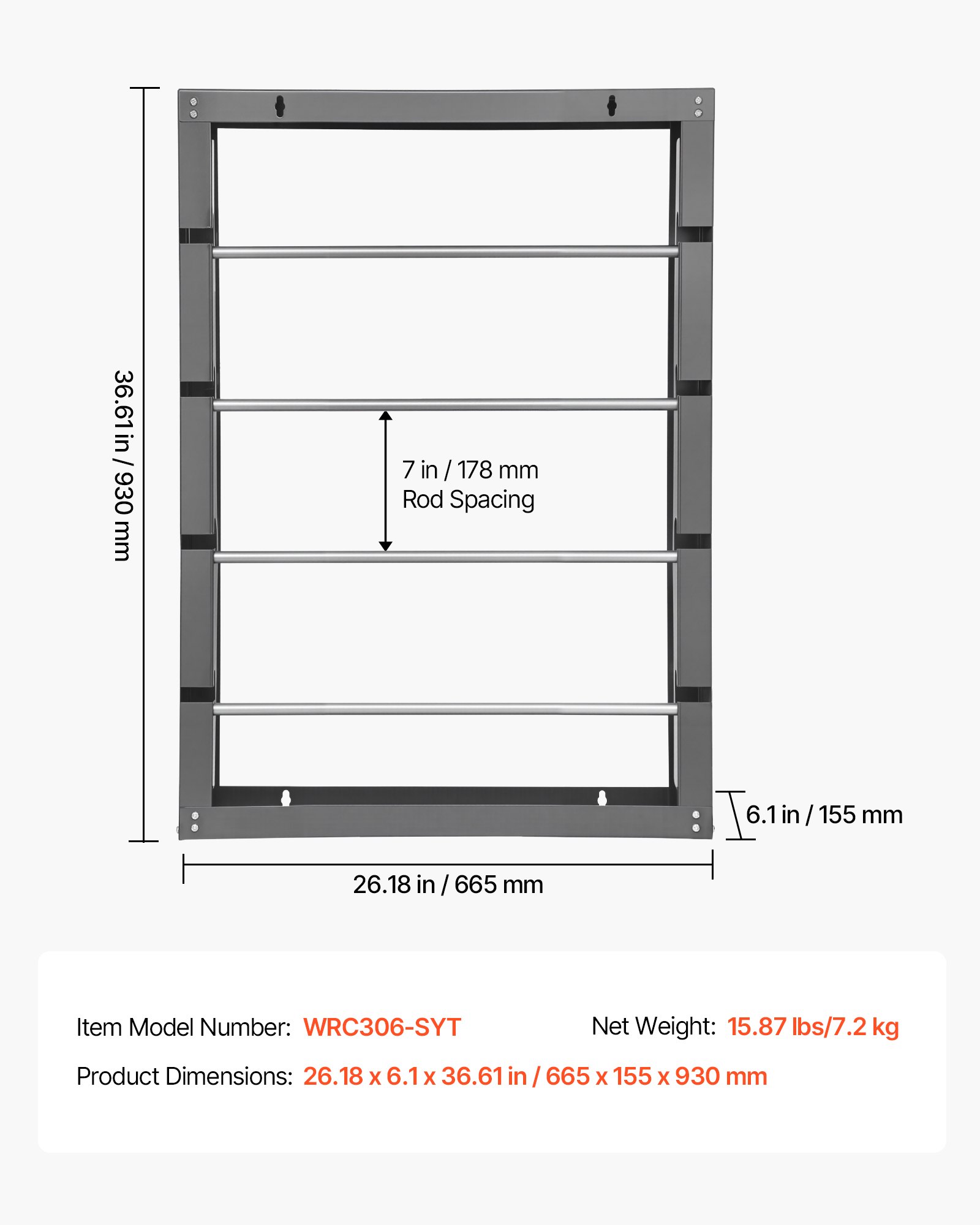 VEVOR Supporto per Bobine di Filo 4 Bracci Regolabili, Supporto a Parete in Acciaio Laminato Bobine Multiple, Organizzatore di Cavi, Distributore di Filo Capacità 68 kg, Uso Elettrico Industriale