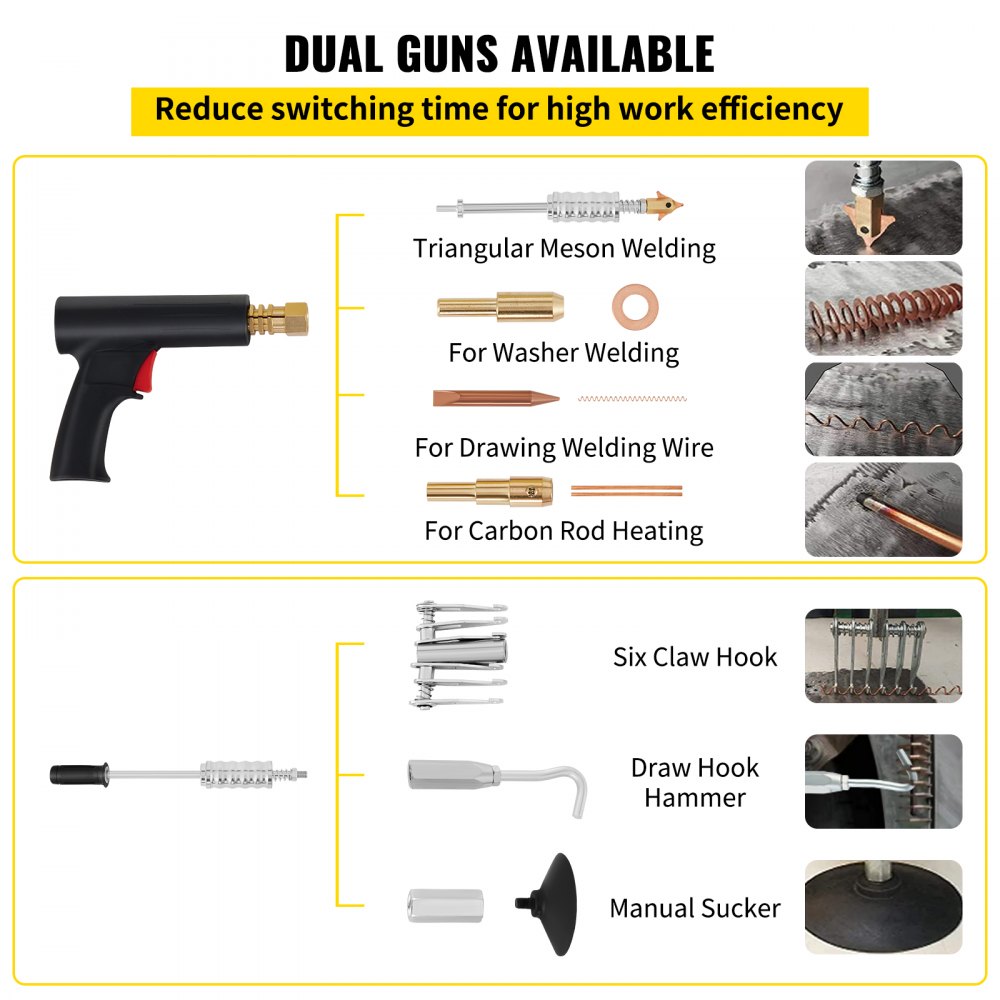 VEVOR Saldatore Saldatrice Punti Kit di Saldatrice a Punti per Carrozzeria Estrattore per Ammaccature dei Veicoli Potenza 3KW Strumenti
