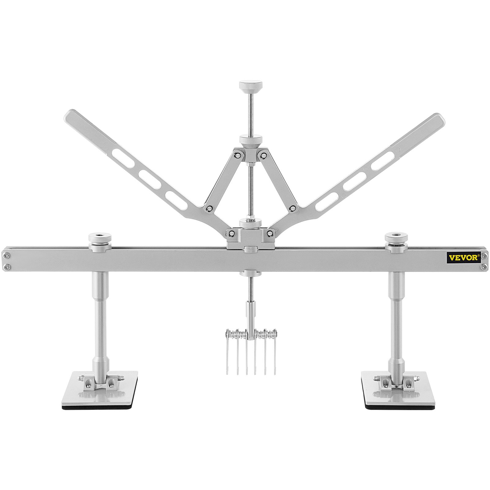 VEVOR Kit Barra Leva per Ammaccatura da 750 MM Ammaccatura Materiale in Alluminio ad Alta Resistenza con Gancio a 6 Griffe Imbottitura Antiurto in EVA Piedino Regolabile, Dimensioni 85 x 47 x 14 CM