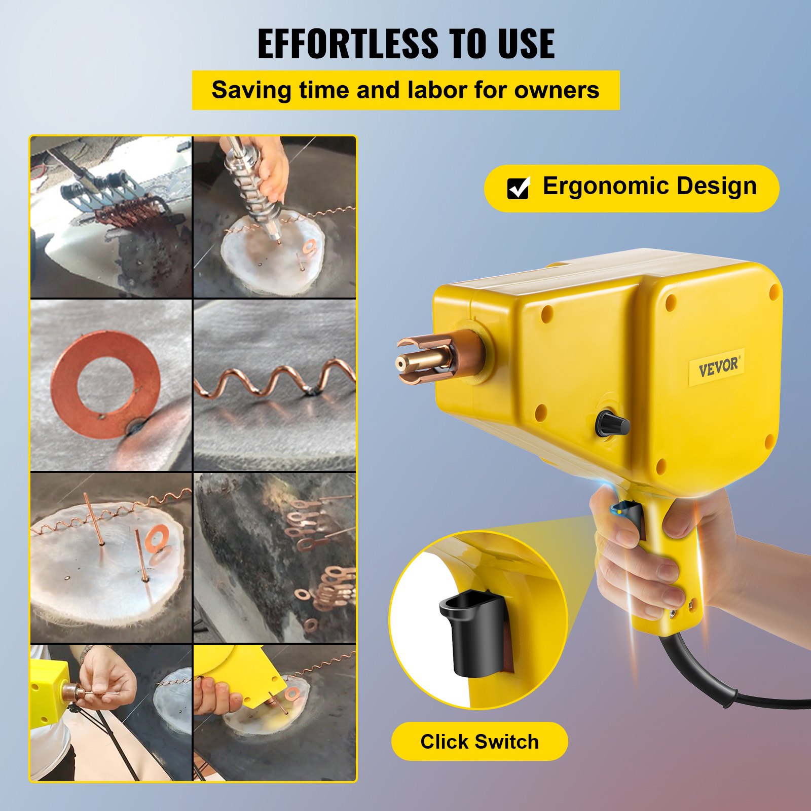 VEVOR Saldatore Plastica Saldatrice Punti Kit di riparazione per parti saldate di pannelli di carrozzeria 230V 50Hz 1000 chiodi per ammaccature