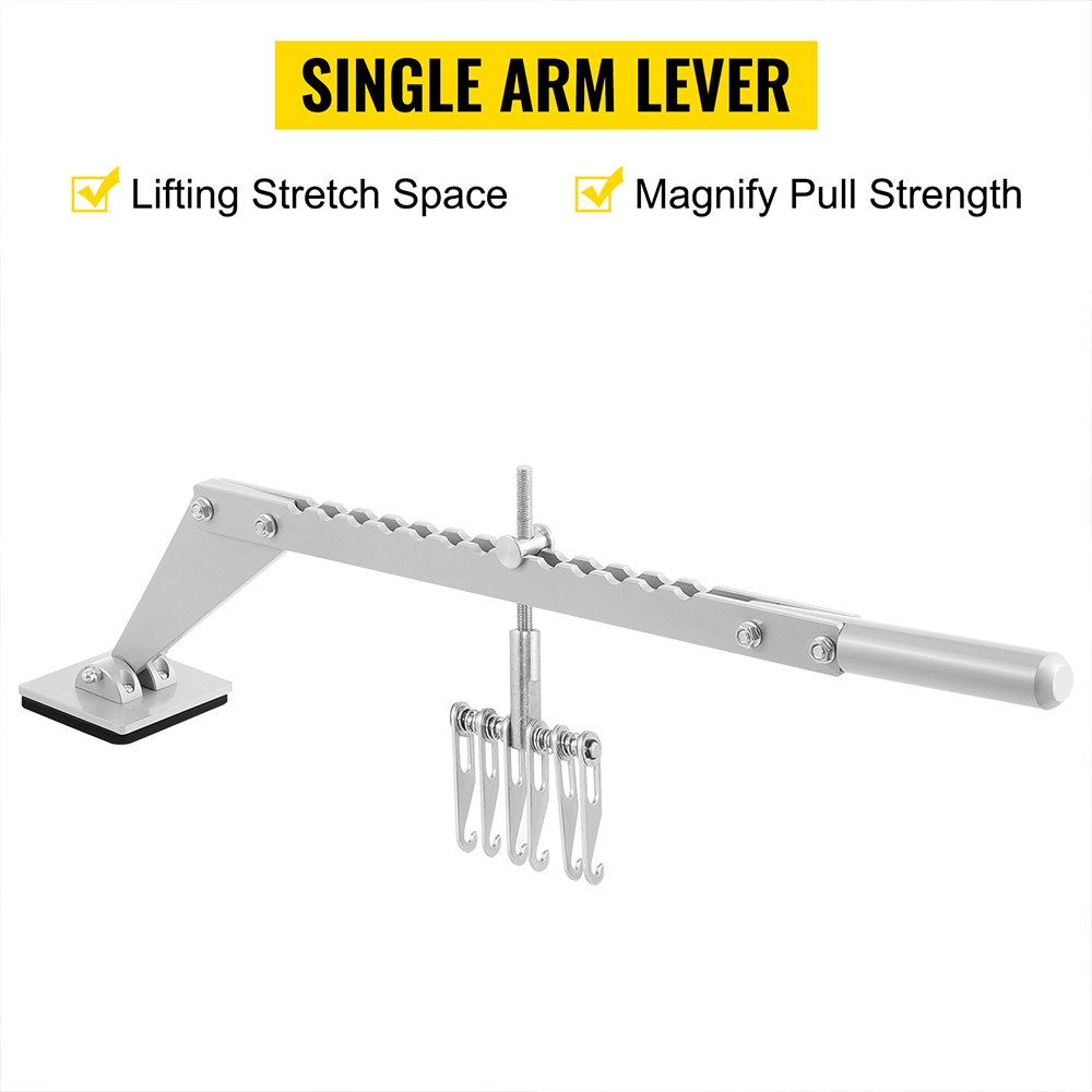 VEVOR 625mm Leveling Rod Single Leg Dent Puller 200mm Dent Pull Bar Portable Leveling Rod 6 Claw Hooks