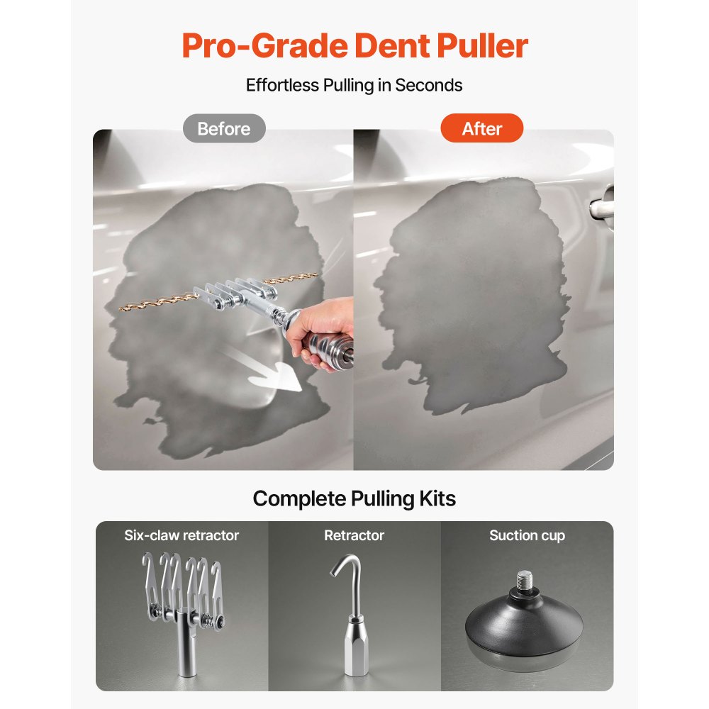 VEVOR Stud Welder Dent Repair Kit, Spot Welding Machine with Slide Hammer Dent Puller, Professional Dent Removal Kit for Auto Body Dent Repair