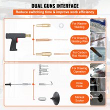 VEVOR Saldatore Plastica Saldatrice Punti Dent Estrattore 3500A Cavo in Rame Puro Radiatore Efficiente 2 Pistole per Saldatura 7 Modalità Disponibili