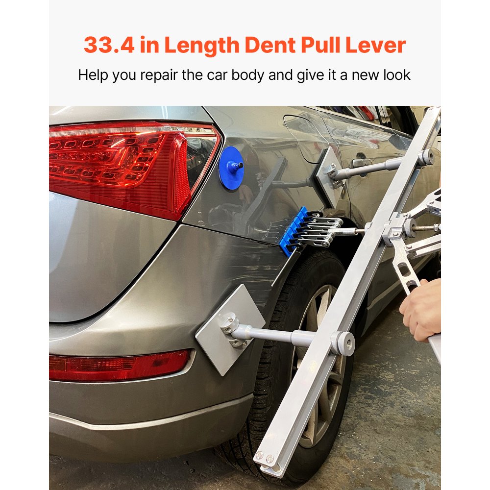 VEVOR Kit Estrattore Ammaccature per Auto 85CM Leva, 6 Gancio per Artigli, Accessori Kit per la Rimozione delle Ammaccature Senza Vernice, Kit per la Rimozione per la Riparazione della Carrozzeria