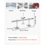 VEVOR Kit Estrattore Ammaccature per Auto 85CM Leva, 6 Gancio per Artigli, Accessori Kit per la Rimozione delle Ammaccature Senza Vernice, Kit per la Rimozione per la Riparazione della Carrozzeria