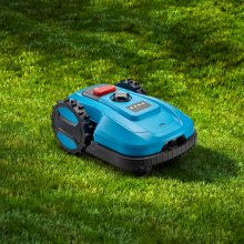 VEVOR Robot Tagliaerba per Prato Giardinaggio 500m² 20V 4Ah Controllo APP Blu