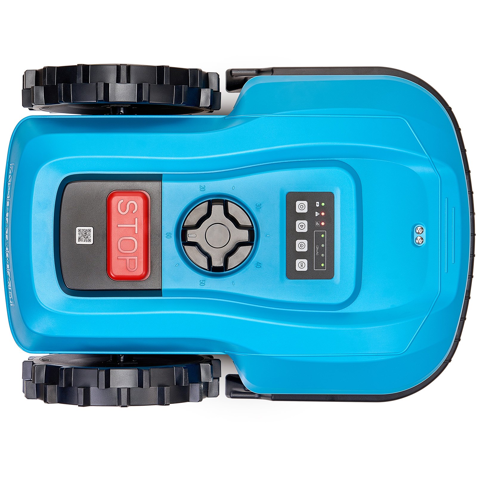 VEVOR Robot Tagliaerba per Prato Giardinaggio 500m² 20V 4Ah Controllo APP Blu