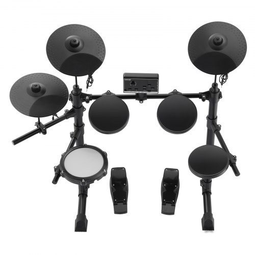 VEVOR Set Batteria Elettronica – 32 Kit E 480 Suoni, Rullante Silenzioso Da 203 Mm, Con USB MIDI, Piatti, Bacchette E Cuffie