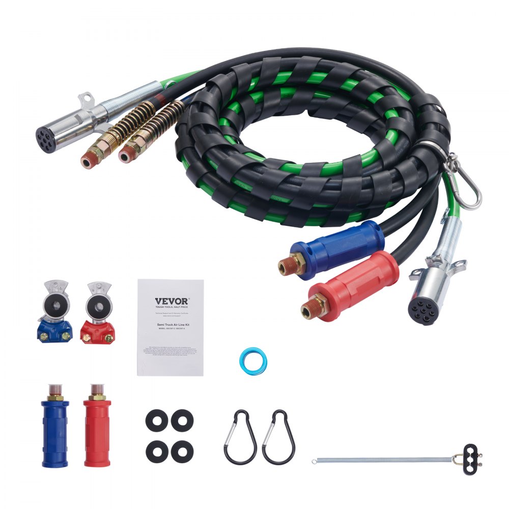 VEVOR Kit Linee Aeree per Semirimorchi 3 in 1 da 3,7 m con 2 Mani Maniglie
