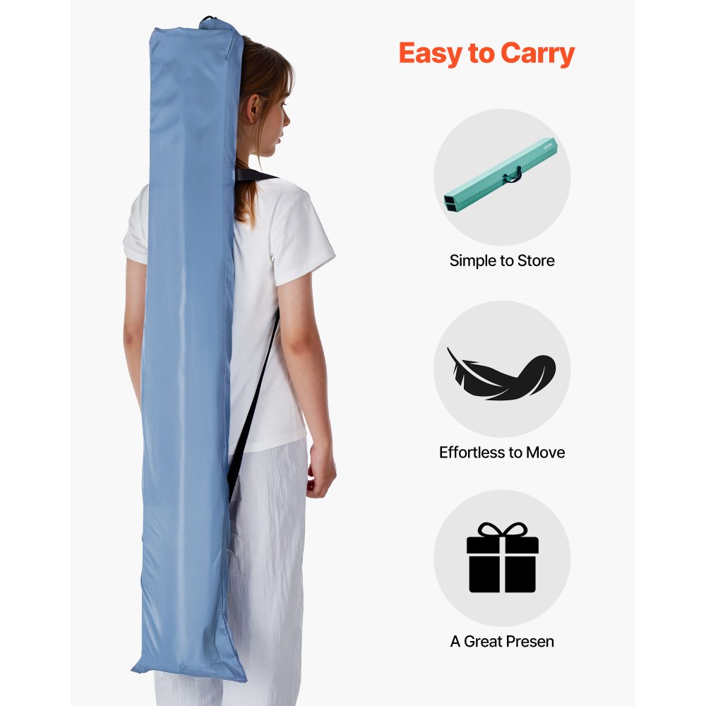 VEVOR Trave di Equilibrio per Ginnastica per Bambini, Pieghevole, 2330 mm, Capacità di Carico 90,7 kg, con Fondo Antiscivolo, Trave di Equilibrio con Borsa per il Trasporto in Palestra, Verde Menta