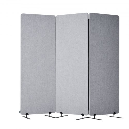 Morngardo Divisorio Pieghevole 3 Pannelli Grigio 200x170cm - Paravento Portatile Per Privacy - 2