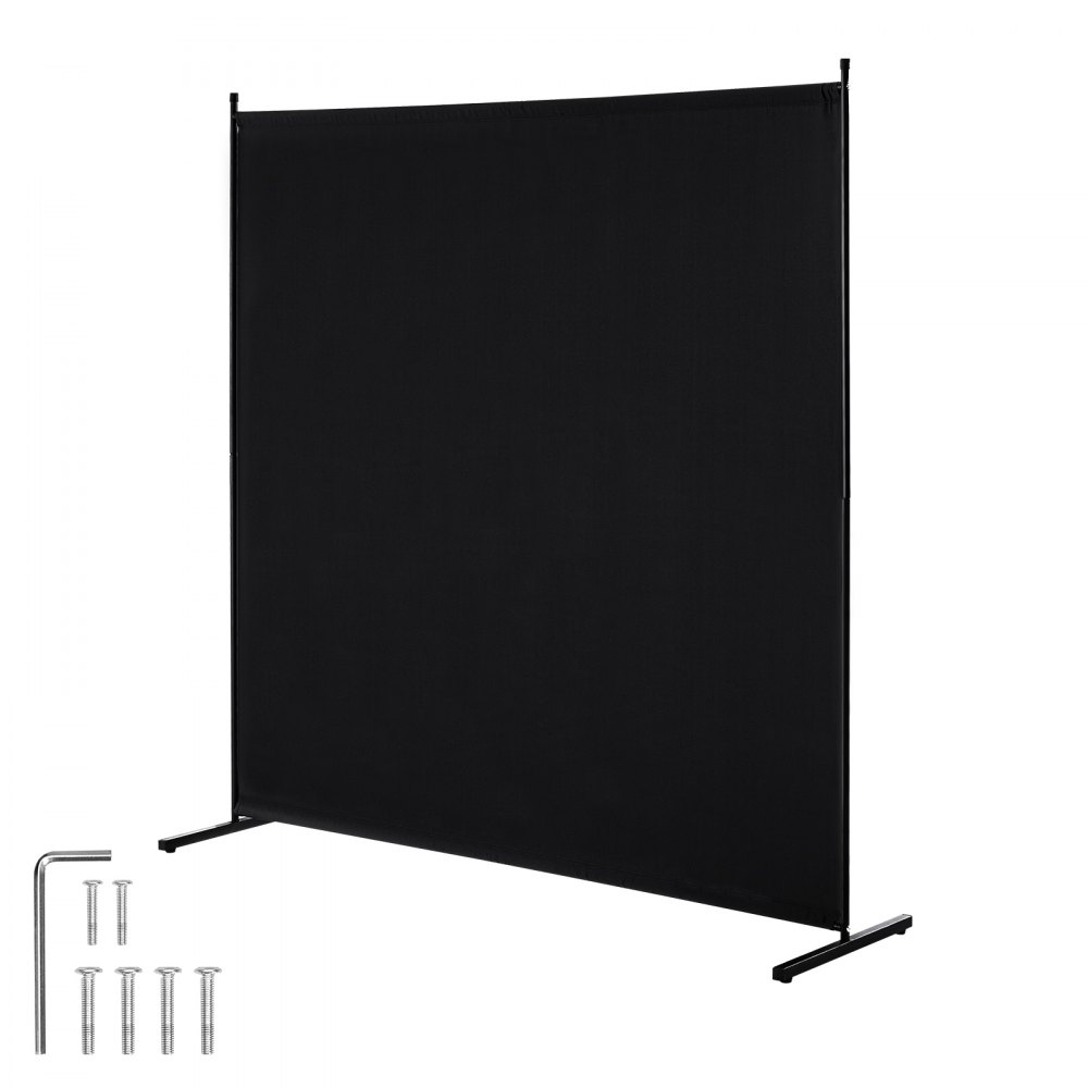 VEVOR Divisorio per Stanze, Divisorio per Stanze a Pannello Singolo, Schermo per la Privacy 1810 x 1815 x 500 mm, Schermo Separatore di Stanze, Pannello Divisorio per Ufficio, Camera da Letto, Nero
