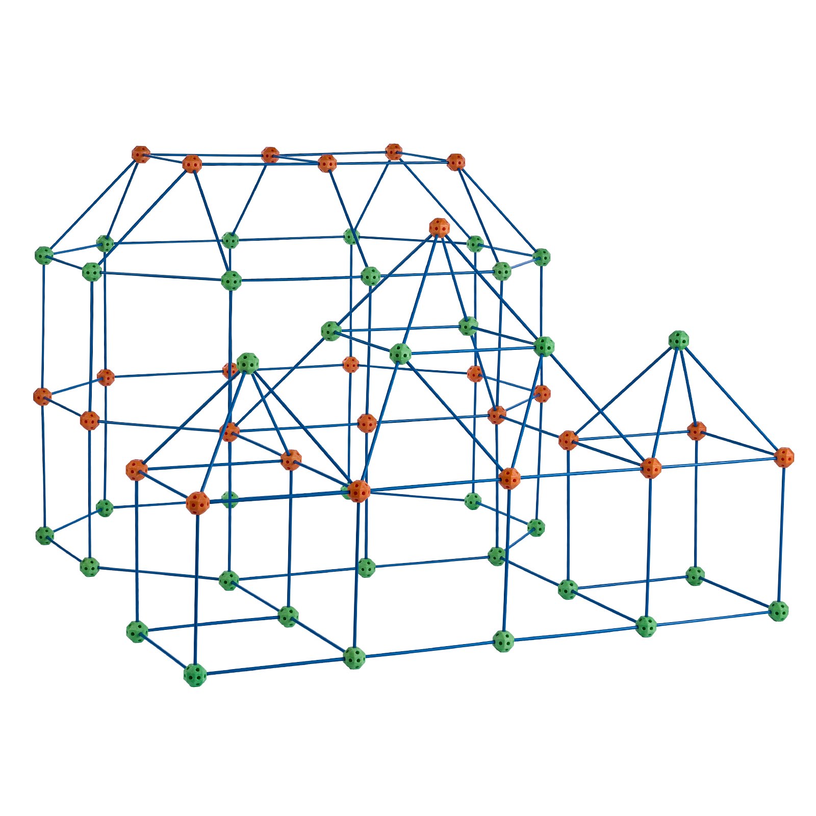 VEVOR Kit di Costruzione per Forte per Bambini 180 Pezzi, Set di Costruzioni per Tende da Gioco, Regalo educativo per Ragazzi Ragazze di 4 5 6 7 8+ Anni,  per Interni Esterni con 120 Aste, 60 Palline