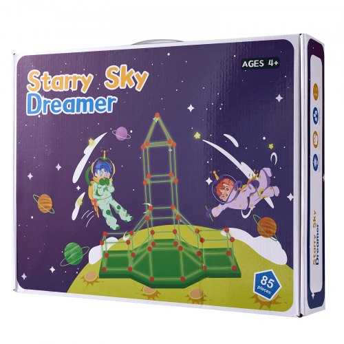 Kit Costruzioni Per Bambini 100 Pezzi Che Brilla Al Buio | Bastoncini E Palline Per Forti E Castelli | Gioco STEM Con Borsa E Luci Incluse