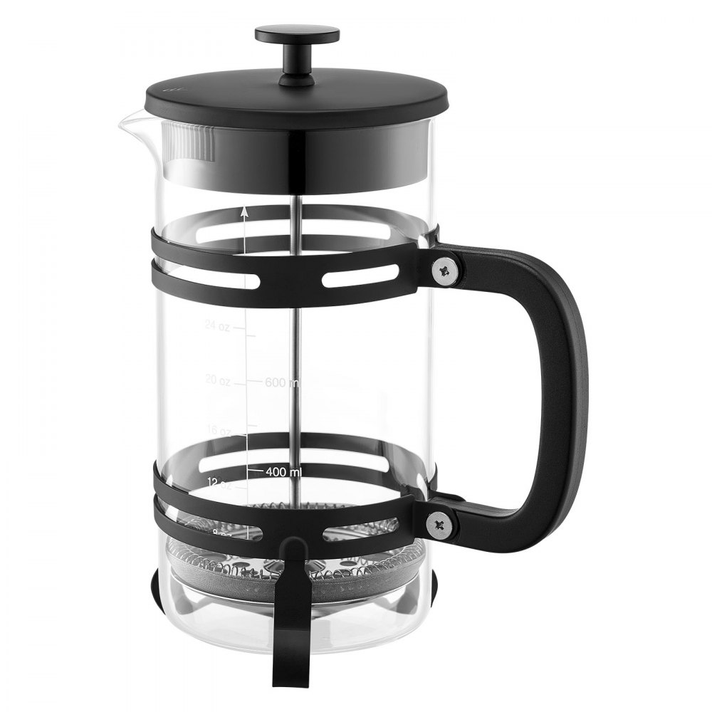 VEVOR Caffettiera a Pistone Francese, Caffettiera Francese French Press da 1 Litro in Vetro Borosilicato con Filtro in Acciaio Inox, per Caffè o Tè, Viaggio, Cucina, Ristorante