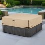 VEVOR Whirlpool Cover (2285 x 2285 x 508 mm) Weatherproof & Waterproof, Spa Cover Dustproof Cover Made of Oxford Fabric & with 950 N Tear Strength, Dustproof for Bathtubs Brown