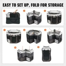 VEVOR Box per Cani Portatile 914 x 584 mm Box per Cuccioli Gatto Coniglio Pieghevole in Tessuto Oxford 600D, Cerniera Ottagonale Impermeabile Esterno Interno da Campeggio Viaggio Attività all'Aperto