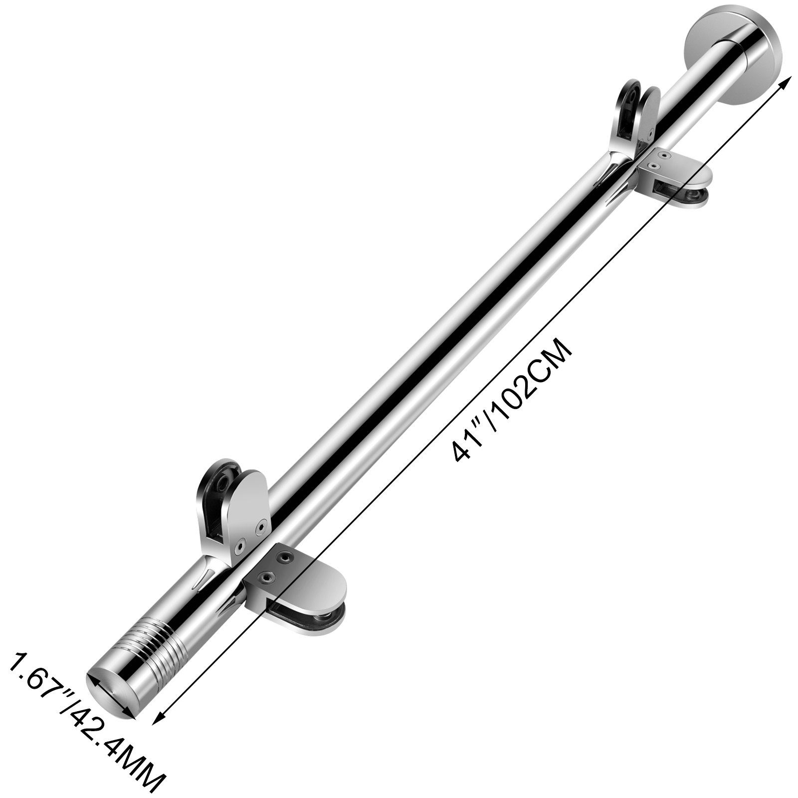 Vevor Palo Di Ringhiera In Acciaio Inox Per Vetro Da 102cm Balaustra Corner Post