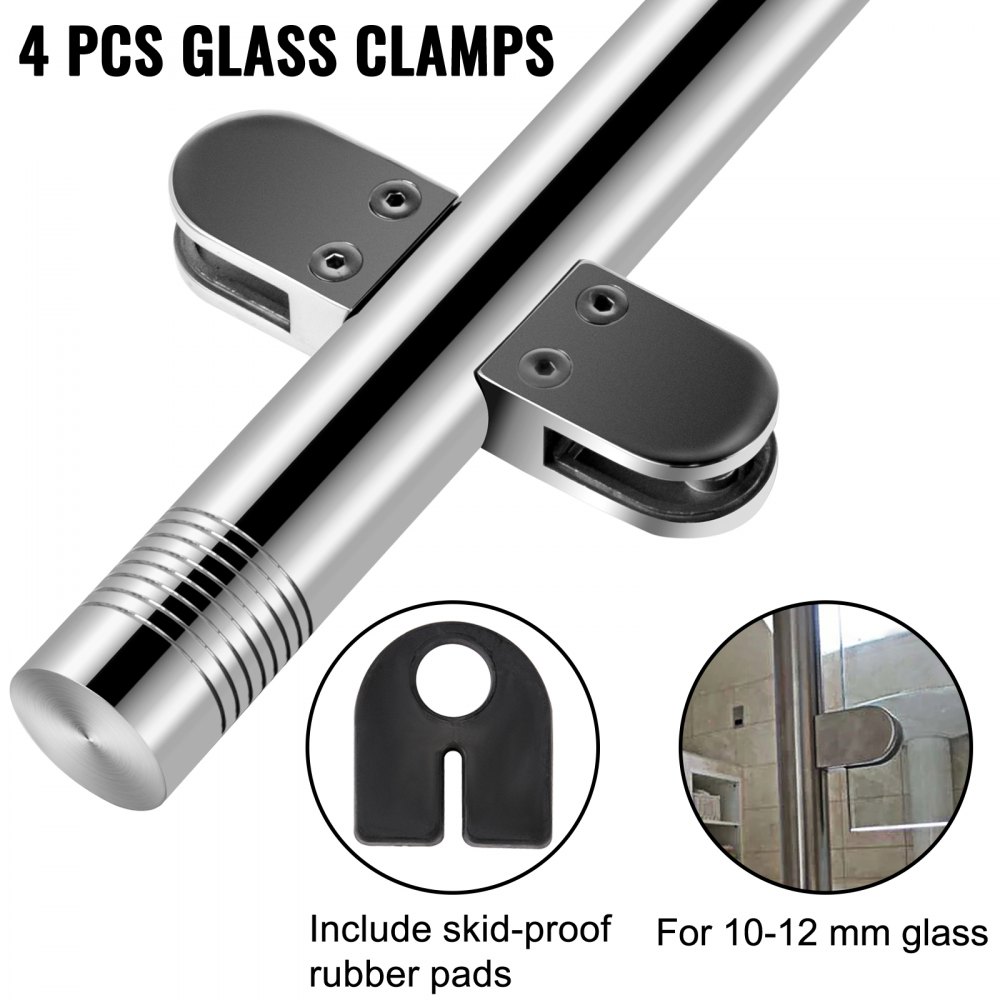 Vevor Palo Di Ringhiera In Acciaio Inox Per Vetro Da 102 Cm Balaustra Post Medio