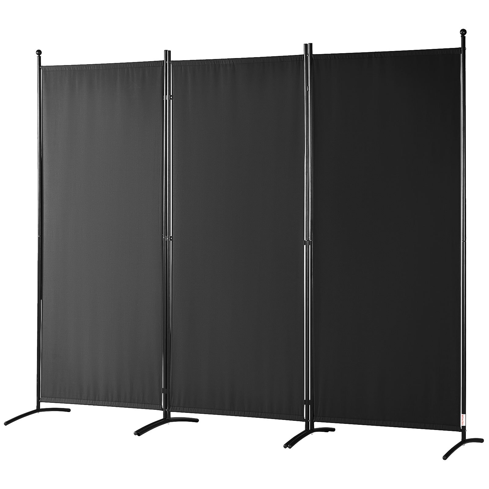 VEVOR Paravento Divisorio a 3 Pannelli Pieghevoli per Ambiente 226x52x185cm Nero