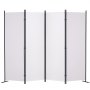 VEVOR Paravento Divisorio a Pannello per Ambiente di Privacy Pieghevole 4 Pezzi 224 x 30 x 171cm in Acciaio al Carbonio Tessuto in Poliestere, Paravento Divisorio Bianco per Soggiorno Ufficio Giardino