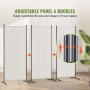VEVOR Divisorio per Ambienti, Divisori per Ambienti a 3 Pannelli e Schermi Pieghevoli per Privacy, Divisori per Ambienti in Tessuto per Ufficio, Camera da Letto, Sala da Pranzo, Indipendenti, Bianco