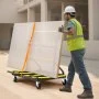 VEVOR Carrello per Cartongesso, Capacità di Carico 816 kg, in Acciaio con 4 Ruote Girevoli e Piano Espandibile, Carrello per Pannelli con Piattaforma Pieghevole con Cinghia di Fissaggio