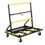 VEVOR Carrello per Cartongesso, Capacità di Carico 816 kg, in Acciaio con 4 Ruote Girevoli e Piano Espandibile, Carrello per Pannelli con Piattaforma Pieghevole con Cinghia di Fissaggio