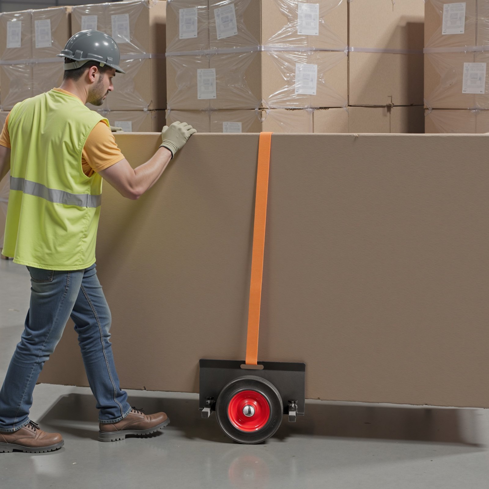 VEVOR Carrello per Cartongesso, Carico 453,6 kg, Carrello per Pannelli in Acciaio con Ruote Girevoli da 25 cm, Adatto a Diversi Terreni, con Morsetto Regolabile per Fabbrica, Garage, Nero