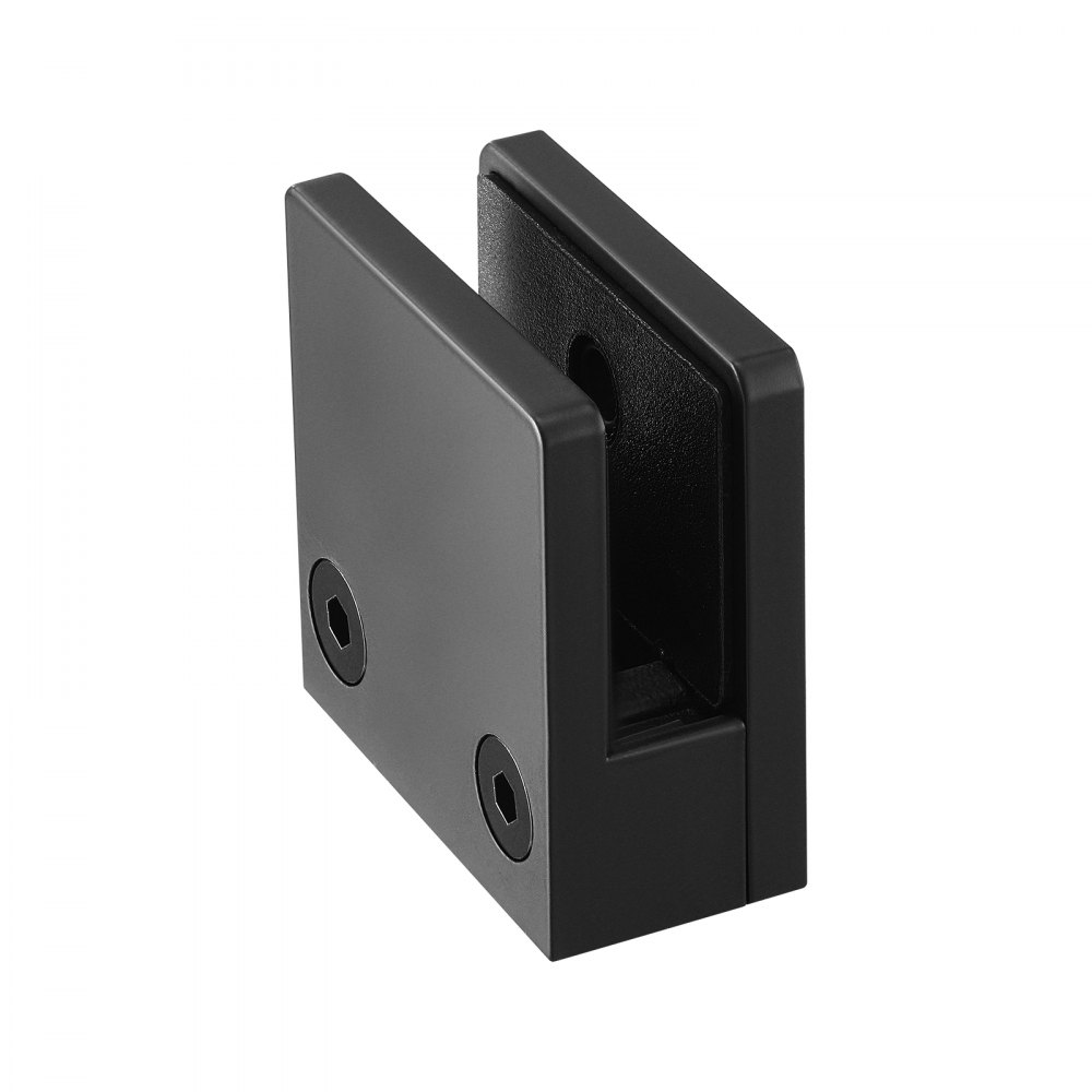 VEVOR Morsetto per Vetro Temperato 8-12 mm, Staffa per Ringhiera in Vetro Rettangolare 40 Pezzi, Morsetto per Montaggio Vetro Acciaio Inossidabile 304, Staffa per Mensola in Vetro Spesso 5 mm Nero