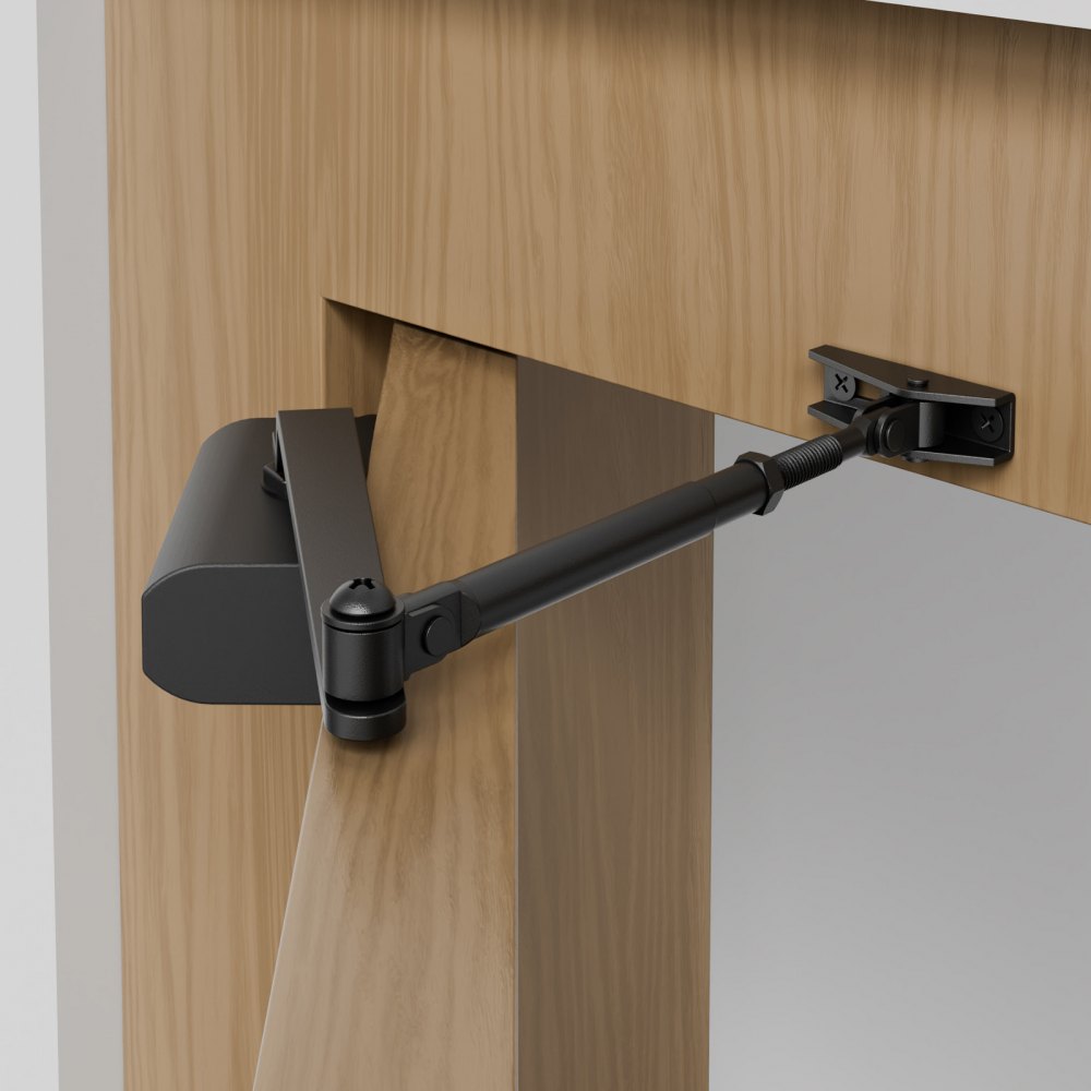 VEVOR Chiudiporta Automatico, Capacità Carico 45 kg, Chiudiporta Idraulico con Buffer, Uso Commerciale o Residenziale, Corpo in Alluminio pressofuso per Carichi Pesanti, Installazione Facile, Nero