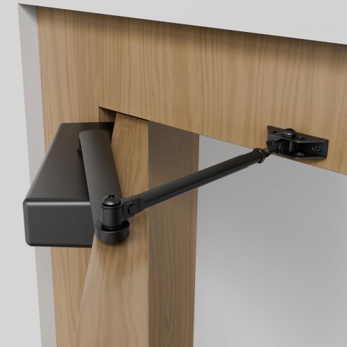 Chiudiporta Automatico A Cavo 1200g | Senza Foratura Con Adesivo Per Porte In Legno, Alluminio E PVC | 1,28 M Regolabile, 8000 Cicli