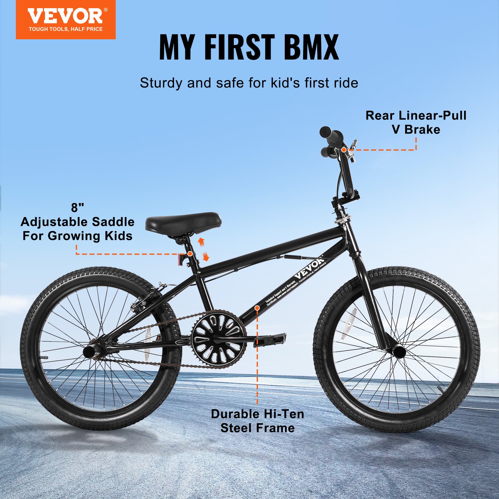 VEVOR Bicicletta BMX con Ruote da 50,8 cm Bicicletta Freestyle con Rotore a 360° 4 Picchetti, Adatta per Ciclisti Principianti e Avanzati, Telaio in Acciaio Hi-Ten Resistente, per Adolescenti, Adulti