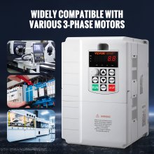 VEVOR VFD 7,5 KW Variatore di Frequenza per Controllo Velocità Motore Trifase