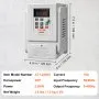 VEVOR Inverter Azionamento a Frequenza Variabile 2,2kW, Regolatore Convertitore Frequenza 3CV 10A 0-400Hz VFD Ingresso Monofase Uscita Trifase Regolatore Inverter di Controllo di Velocità del Motore