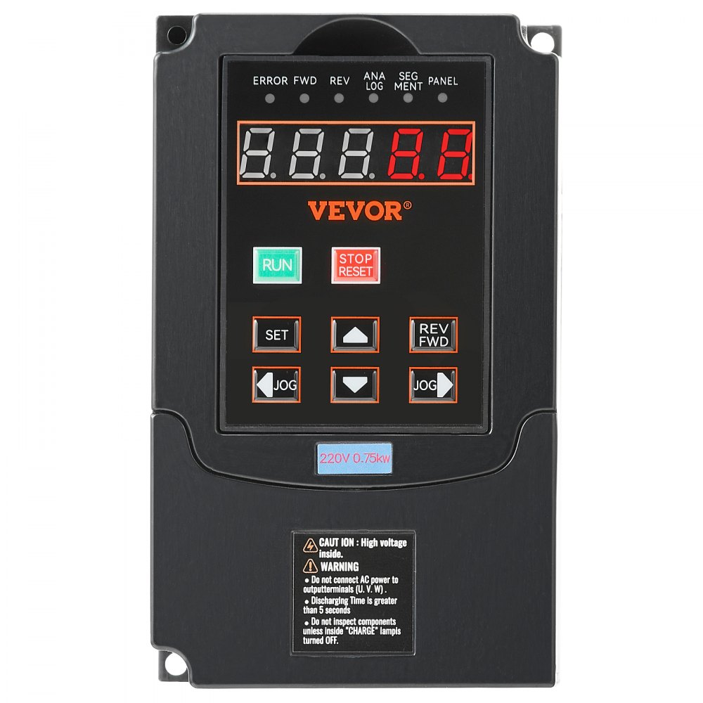 VEVOR VFD 1PS, 0,75 KW, 3,5 A, Ingresso 220 V Monofase o Trifase, Uscita a Frequenza Variabile Uscita Trifase 220 V, Ingresso 40-60 Hz, Uscita 0-400 Hz VFD per Controllo Velocità CNC Motore Mandrino