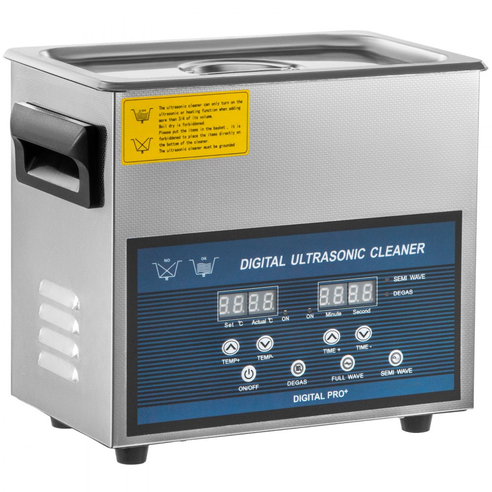 VEVOR Pulitore ad Ultrasuoni a Doppia Frequenza 6L con Riscaldatore per Parti di Gioielli 28 / 40KHz