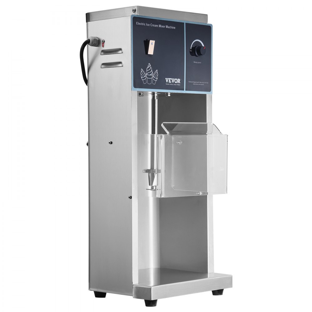 VEVOR Frullatore per Gelato 400 W Macchina per Gelato in Acciaio Inossidabile 304 ad Alta Velocità, 4200 Giri/Min Regolazione Continua della Velocità, 3 Tazze Manuali, Prepara Vari Gusti di Gelato