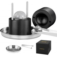 VEVOR Kit Pressa per Ghiaccio a Sfera in Alluminio Diametro 61mm, Stampo per Ghiaccio Sferico per Cocktail Whisky Cognac Bevande, Kit di Pressa per Palline di Ghiaccio da Bar in Alluminio Colore Nero