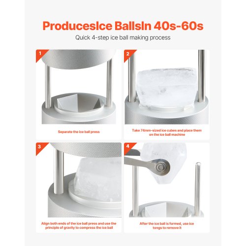 Stampo per cubetti di ghiaccio grande 5 cm, senza BPA, 6