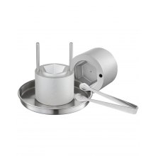 VEVOR Pressa per Cubetti di Ghiaccio 65mm, Stampo per Cubetti di Ghiaccio Rotondi in Alluminio Aeronautico, Pressa per Cubetti di Ghiaccio con Vassoio Antigoccia Pinze Bevande Cocktail Whisky Bar