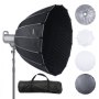 VEVOR Softbox Parabolico 33 pollici / 850 mm Sgancio Rapido Piegatura Rapida Leggero Portatile Attacco Bowens Universale, 4 Effetti di Illuminazione, Adatto per Fotografia Studio Fotografico
