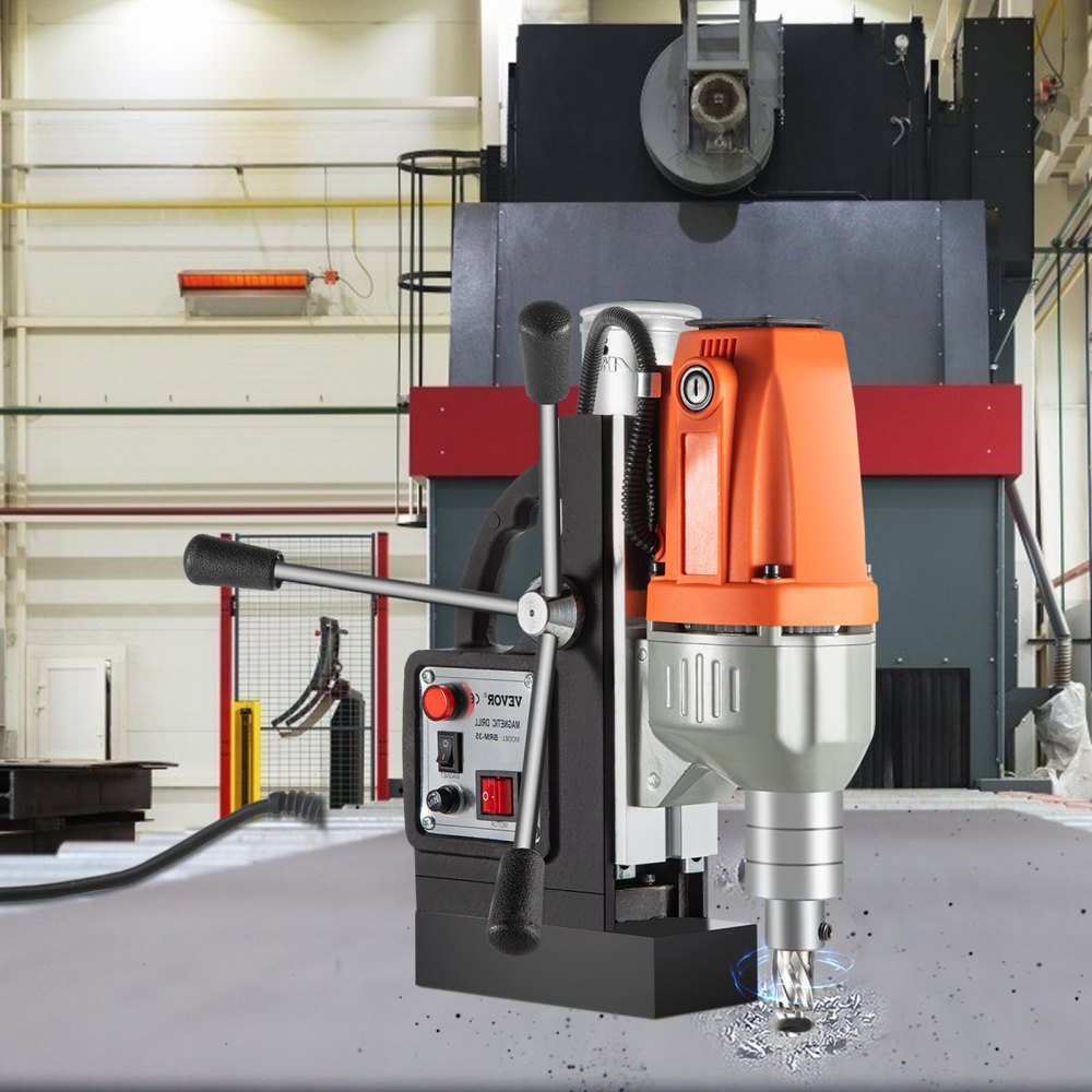 Moh Trapano Elettrico Magnetico BRM35,  Motore del Sistema di Perforazione Magnetico ad Alta Potenza 980 W, 220 V, 50 Hz, con comoda maniglia, Usato per Strutture in Acciaio, Costruzioni Navali