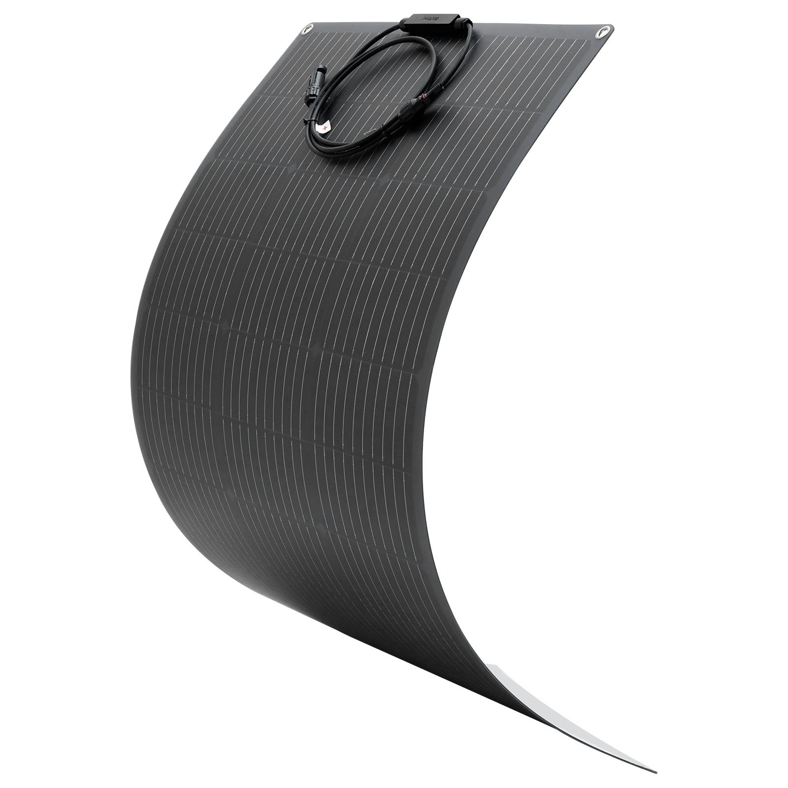 VEVOR Pannello Solare Monocristallino Semi-Flessibile da 100 W, Caricabatterie Mono Off-Grid con Alta Efficienza con Uscita MC4, Impermeabile IP67 per Superfici Curve di Cabine di Camper e Auto